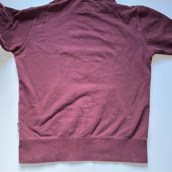 American Eagle AEO Super Soft Slub Hoodie T-Shirt Burgundy Comfy Sweatshirt Sz S - Picture 15 of 16